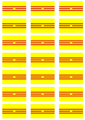 Vietnam 1948-1975 Flag Stickers - 21 per sheet
