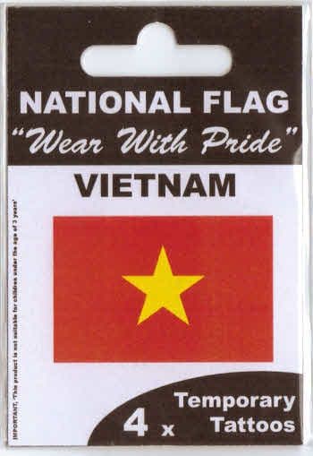 Vietnam Country Flag Tattoos.