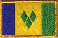 St. Vincent Embroidered Flag Patch, style 08.