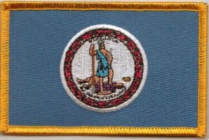 Virginia Embroidered Flag Patch, style 08.