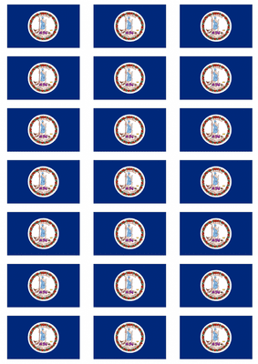 Virginia Flag Stickers - 21 per sheet