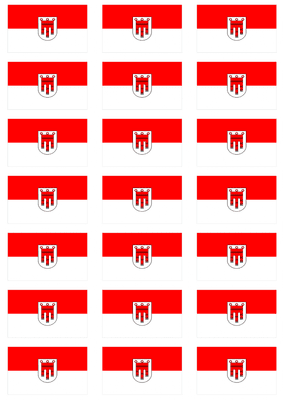 Vorarlberg Flag Stickers - 21 per sheet