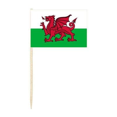 Wales Country Flag Cocktail Sticks (pack of 10)