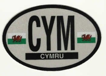Wales Country Flag Oval Decal, small.