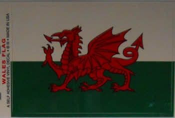 Wales Country Flag Rectangular Decal.