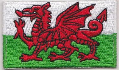 Wales Embroidered Flag Patch, style 04.