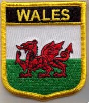 Wales Embroidered Flag Patch, style 07.