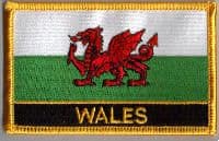 Wales Embroidered Flag Patch, style 09.