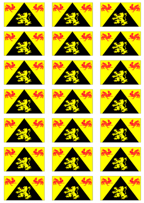 Walloon Brabant Flag Stickers - 21 per sheet