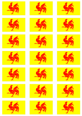 Walloon Flag Stickers - 21 per sheet
