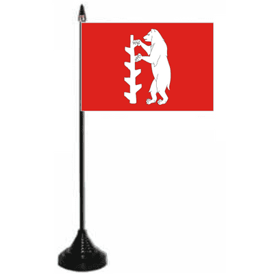 Warwickshire Desk / Table Flag with plastic stand and base