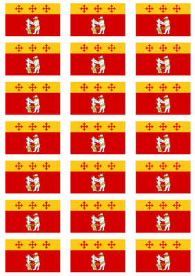 Warwickshire Old Flag Stickers - 21 per sheet