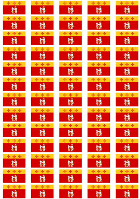 Warwickshire Old Flag Stickers - 65 per sheet