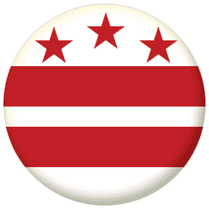 Washington DC Flag 58mm Button Badge
