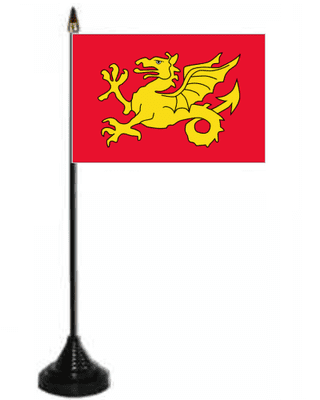 Wessex Desk / Table Flag with plastic stand and base.