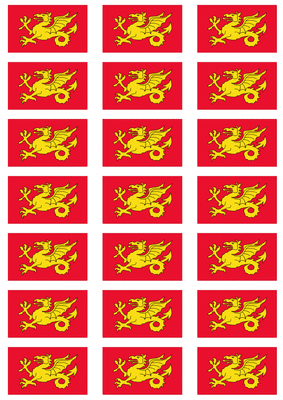 Wessex Flag Stickers - 21 per sheet