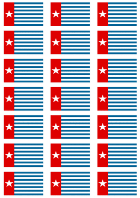 West Papua Flag Stickers - 21 per sheet