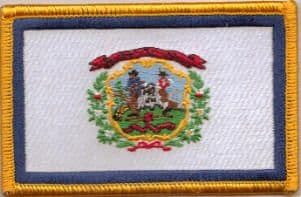 West Virginia Embroidered Flag Patch, style 08.