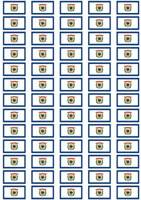 West Virginia Flag Stickers - 65 per sheet
