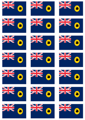 Western Australia Flag Stickers - 21 per sheet
