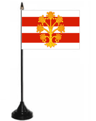 Westmorland Desk / Table Flag with plastic stand and base.