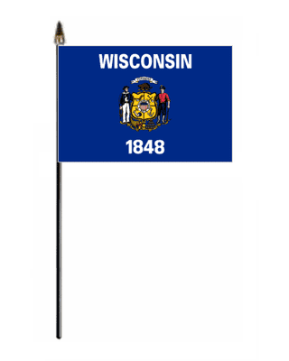Wisconsin Hand Flag - Small.