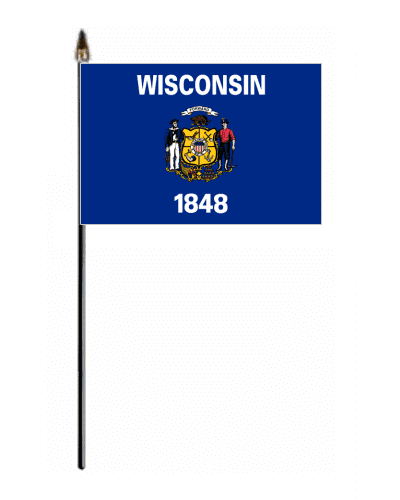 Wisconsin Hand Flag - Small.