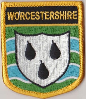 Worcestershire Embroidered Flag Patch, style 07