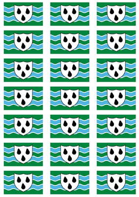 Worcestershire Flag Stickers - 21 per sheet
