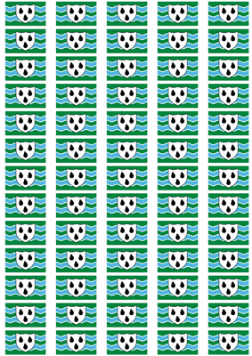 Worcestershire Flag Stickers - 65 per sheet