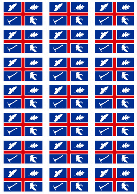 Wroxton Flag Stickers - 21 per sheet