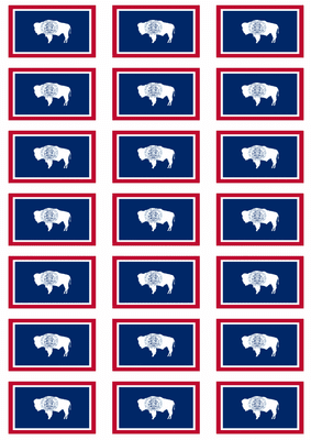 Wyoming Flag Stickers - 21 per sheet