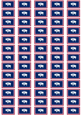 Wyoming Flag Stickers - 65 per sheet