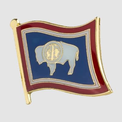 Wyoming US State Flag Enamel Pin Badge - small