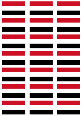 Yemen Flag Stickers - 21 per sheet