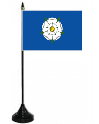 Yorkshire Desk / Table Flag with plastic stand and base.