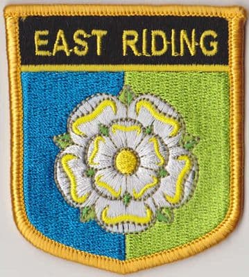 Yorkshire East Riding Embroidered Flag Patch, style 07.