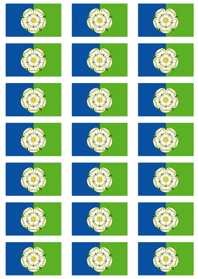 Yorkshire East Riding Flag Stickers - 21 per sheet