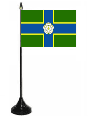 Yorkshire North Riding Desk / Table Flag with plastic stand and base