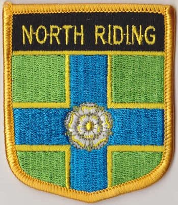 Yorkshire North Riding Embroidered Flag Patch, style 07.