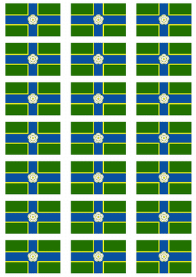 Yorkshire North Riding Flag Stickers - 21 per sheet