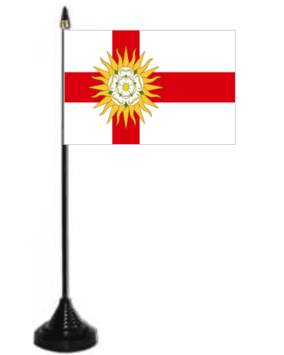 Yorkshire West Riding Desk / Table Flag with plastic stand and base