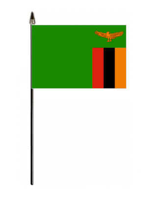 Zambia Country Hand Flag - Small.