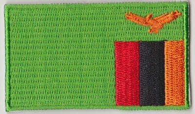 Zambia Embroidered Flag Patch, style 04.