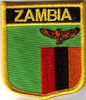 Zambia Embroidered Flag Patch, style 07.