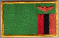 Zambia Embroidered Flag Patch, style 08.