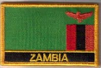 Zambia Embroidered Flag Patch, style 09.