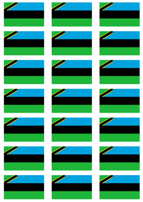 Zanzibar Flag Stickers - 21 per sheet