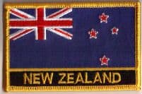New Zealand Embroidered Flag Patch, style 09.