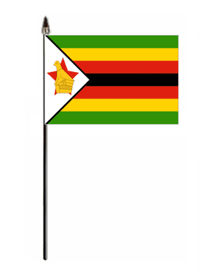Zimbabwe Country Hand Flag - Small.